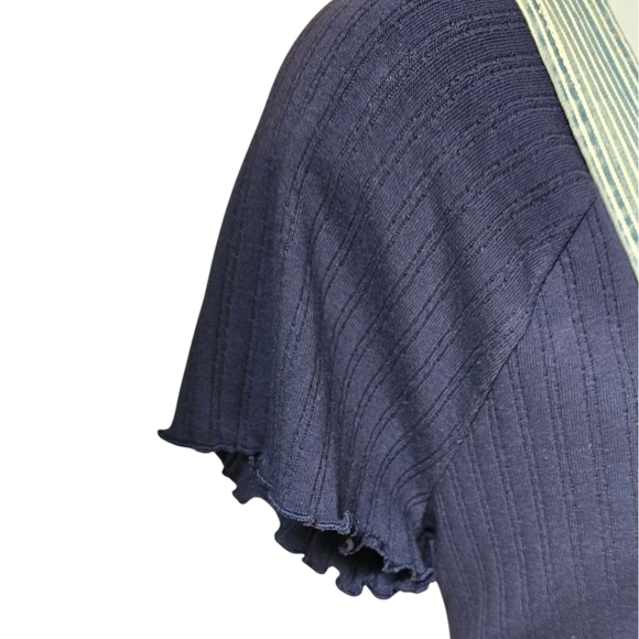 TORRID  ShortTall Vintage Railroad Stripe Overall Shorts With Free Top Size 18 - Picture 4 of 16